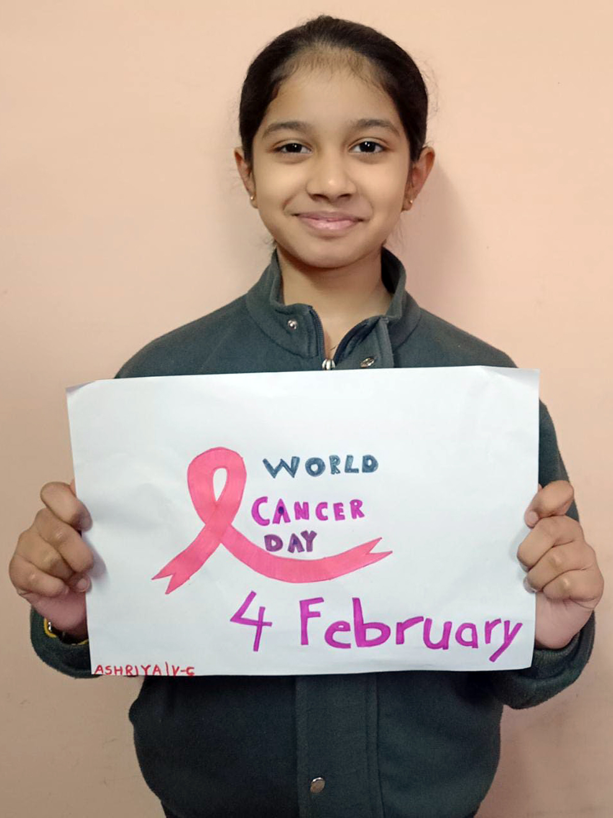 Presidium Rajnagar, STUDENTS SPREAD SPECIAL MESSAGE ON WORLD CANCER DAY