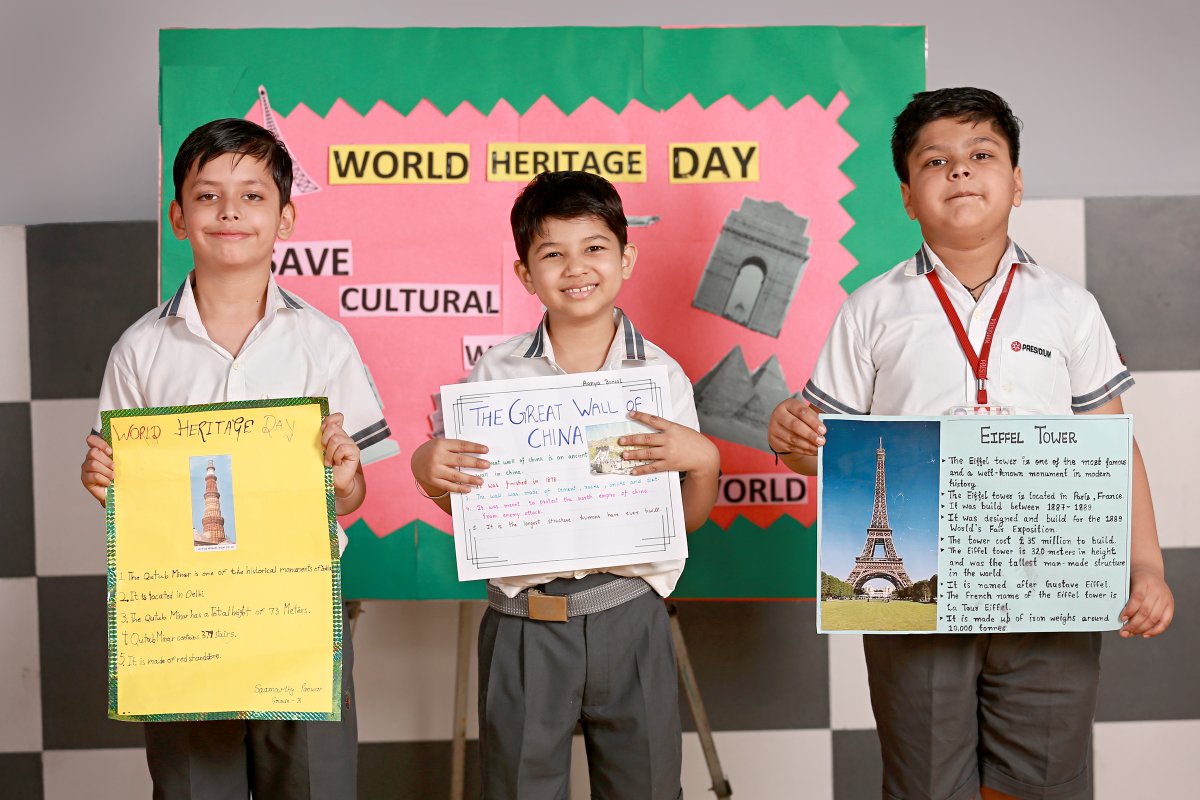 Presidium Vivek Vihar, AN INFORMATIVE ASSEMBLY ON WORLD HERITAGE DAY FOR OUR STUDENTS!