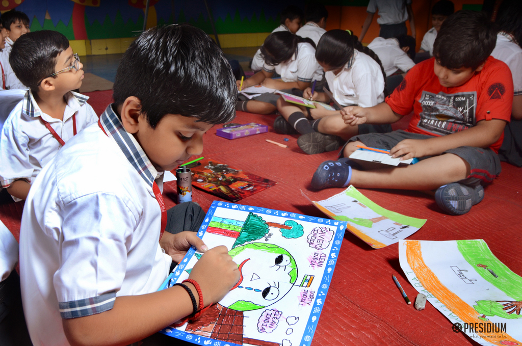 Presidium Vivek Vihar, PRESIDIUM HOSTS A POSTER MAKING COMPETITION ON GLOBAL ISSUES