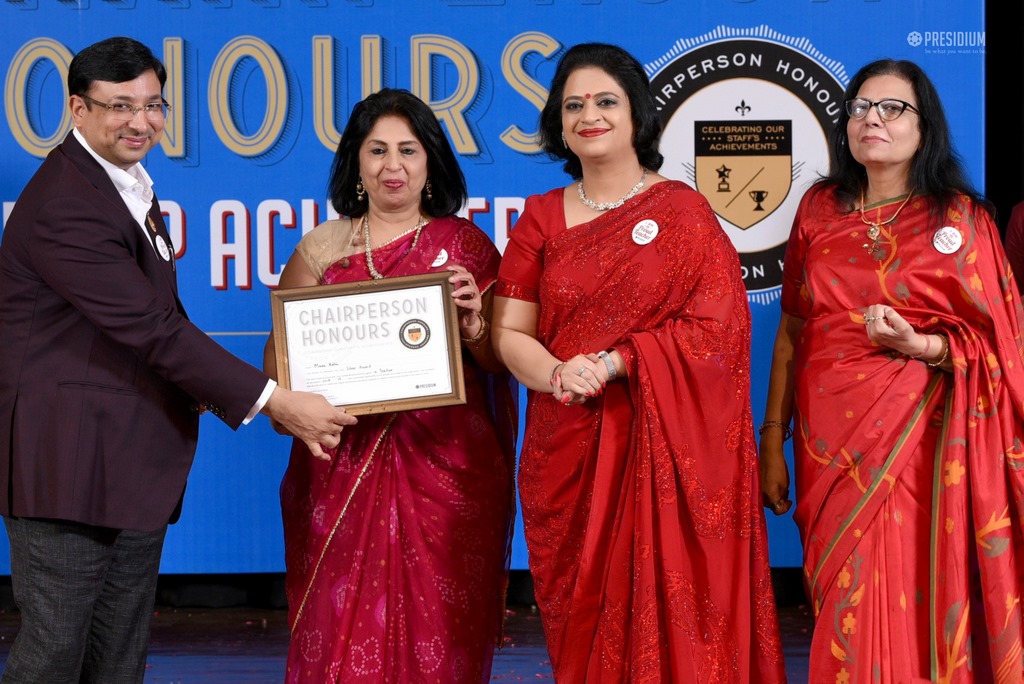 Presidium Gurgaon-57, MRS. SUDHA GUPTA MA’AM  ACKNOWLEDGES TEACHERS  AT CHAIRPERSON HONOURS