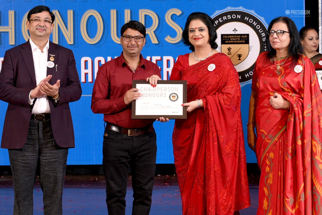 Presidium Gurgaon-57, MRS. SUDHA GUPTA MA’AM  ACKNOWLEDGES TEACHERS  AT CHAIRPERSON HONOURS