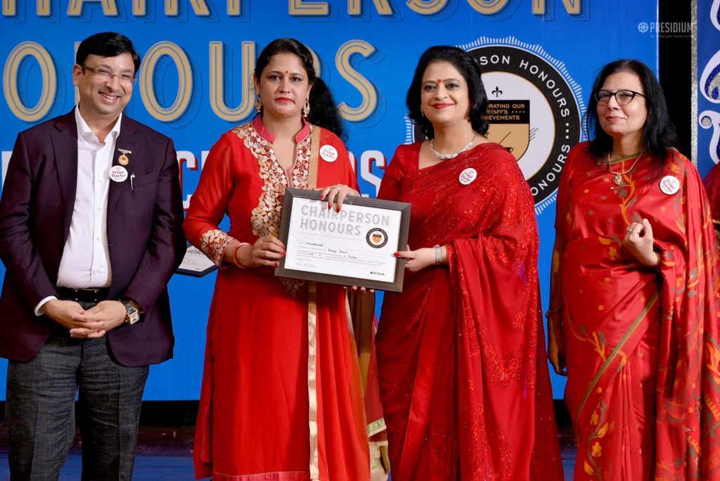 Presidium Gurgaon-57, MRS. SUDHA GUPTA MA’AM  ACKNOWLEDGES TEACHERS  AT CHAIRPERSON HONOURS