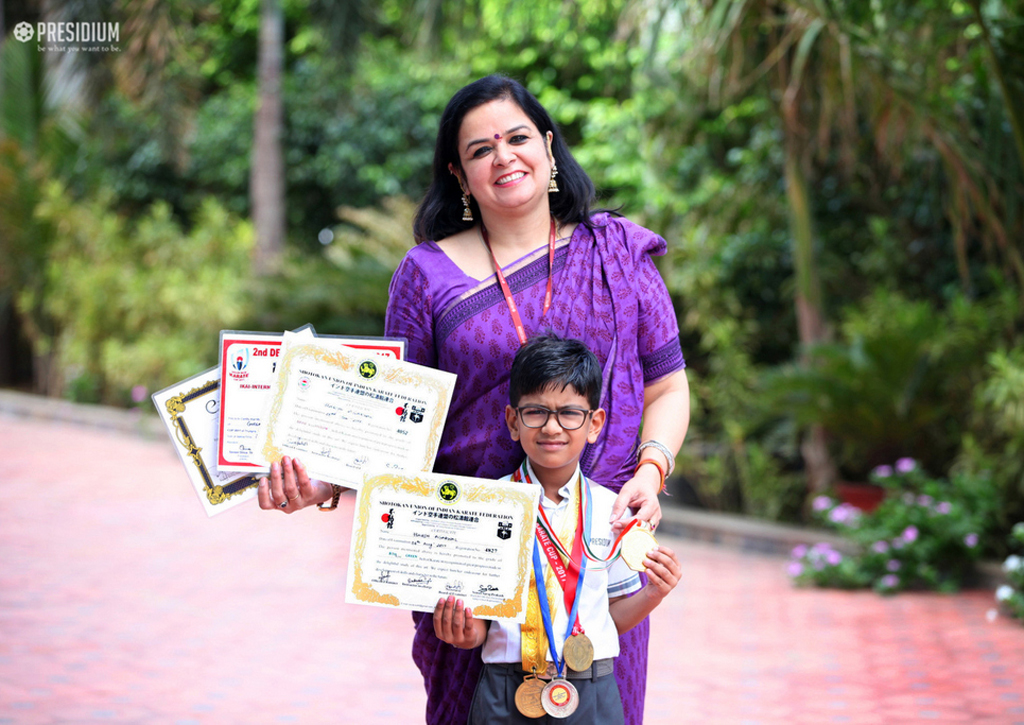 Presidium Gurgaon-57, OUR KARATE KID HARSH AGGARWAL WINS LAURELS WITH HIS SKILLS