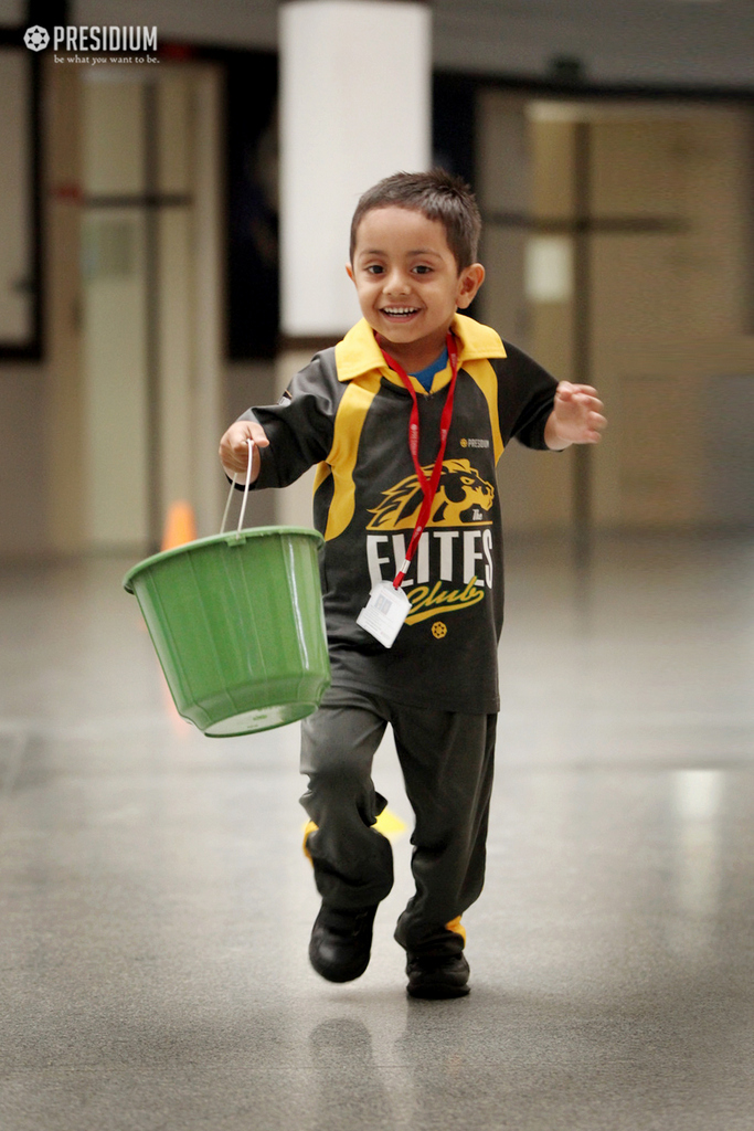 Presidium Gurgaon-57, SPORTS ACTIVITY:LITTLE LEADERS PARTICIPATE IN BALL & BUCKET RACE