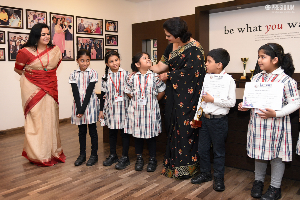 Presidium Gurgaon-57, STUDENTS & STAFF SHARE THEIR YEAR-ROUND LAURELS WITH SUDHA MA'AM