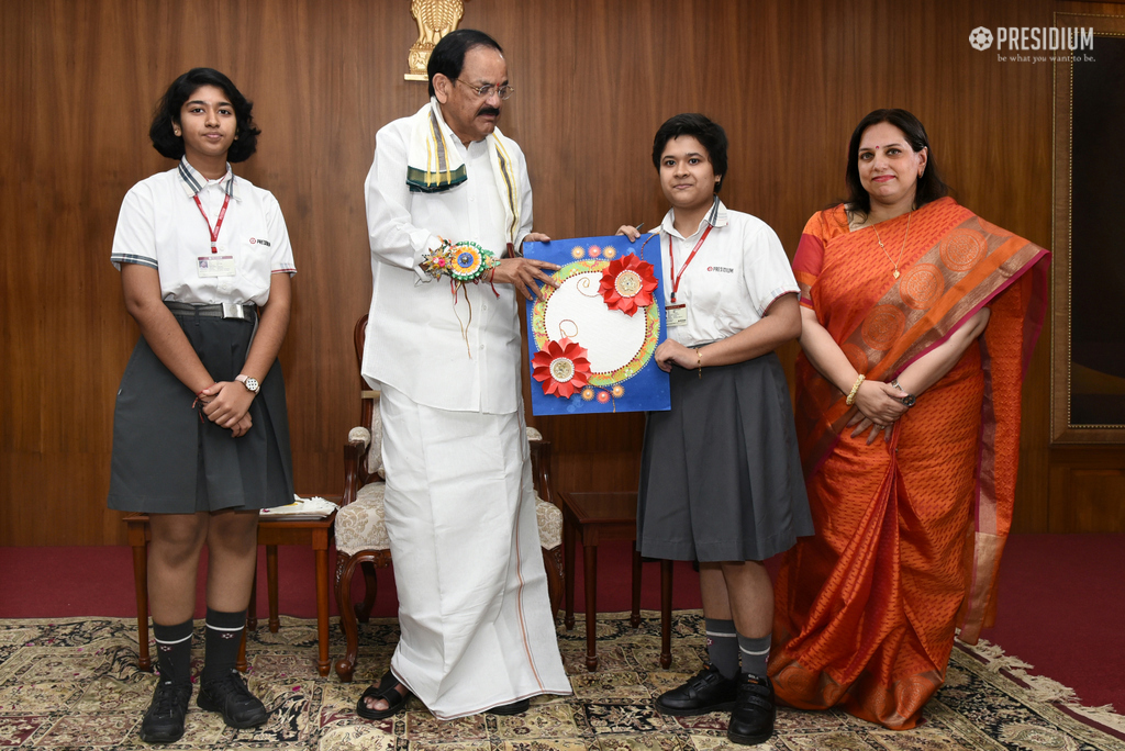 Presidium Indirapuram, PRESIDIANS  MEET VICE PRESIDENT SHRI VENKAIAH NAIDU ON RAKSHABANDHAN