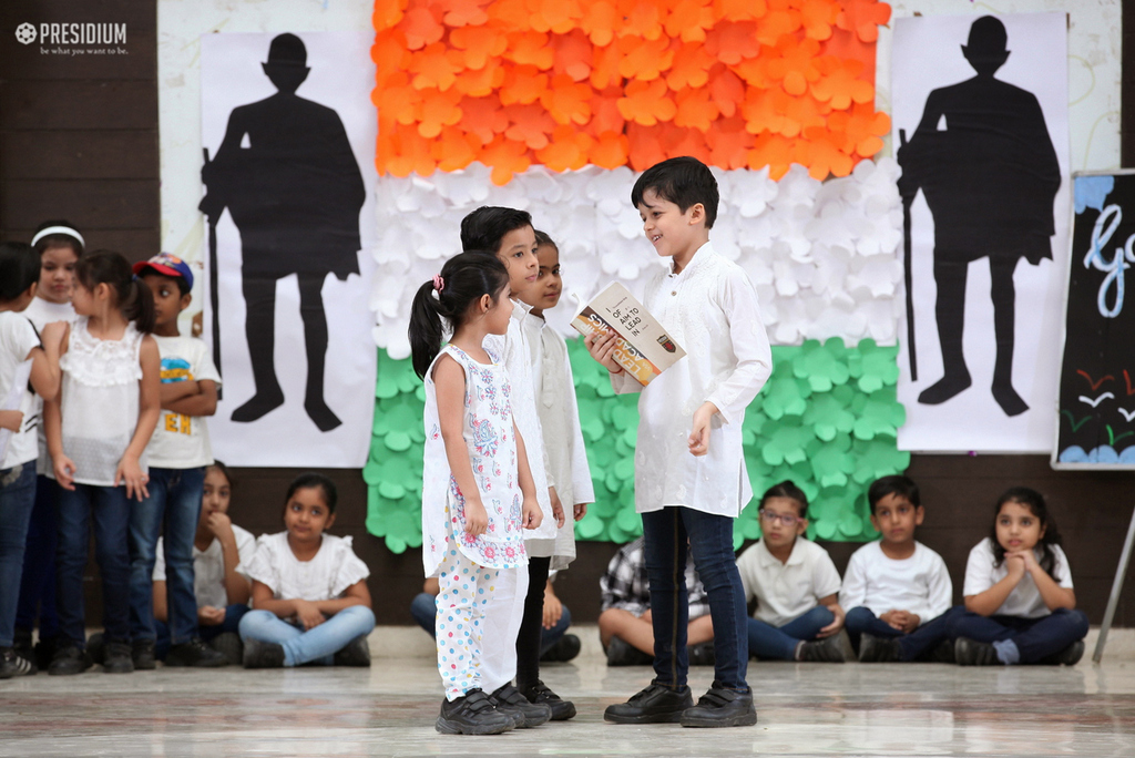 Presidium Indirapuram, YOUNG PRESIDIANS SALUTE 'BAPU' ON THE OCCASION OF GANDHI JAYANTI