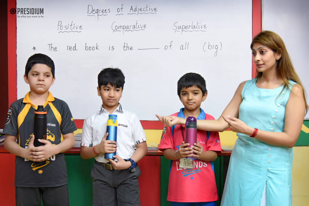 Presidium Pitampura, ENGLISH ACTIVITY EXPOSES STUDENTS TO DEGREES OF ADJECTIVES