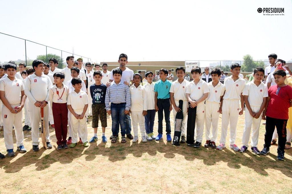 Presidium Gurgaon-57, GAMBHIR INAUGURATES CRICKET COACHING AT PRESIDIUM, GURGAON