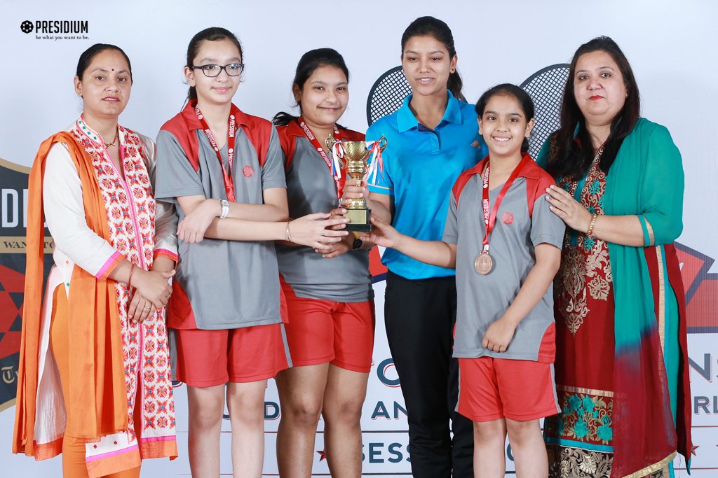 Presidium Gurgaon-57, BADMINTON TOURNAMENT: GIRL POWER LIFTS RUNNERS-UP TROPHY