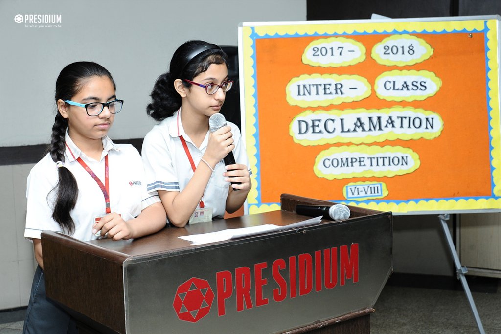 Presidium Indirapuram, PRESIDIANS’ GREAT DISPLAY OF ORATORY SKILLS AT DECLAMATION