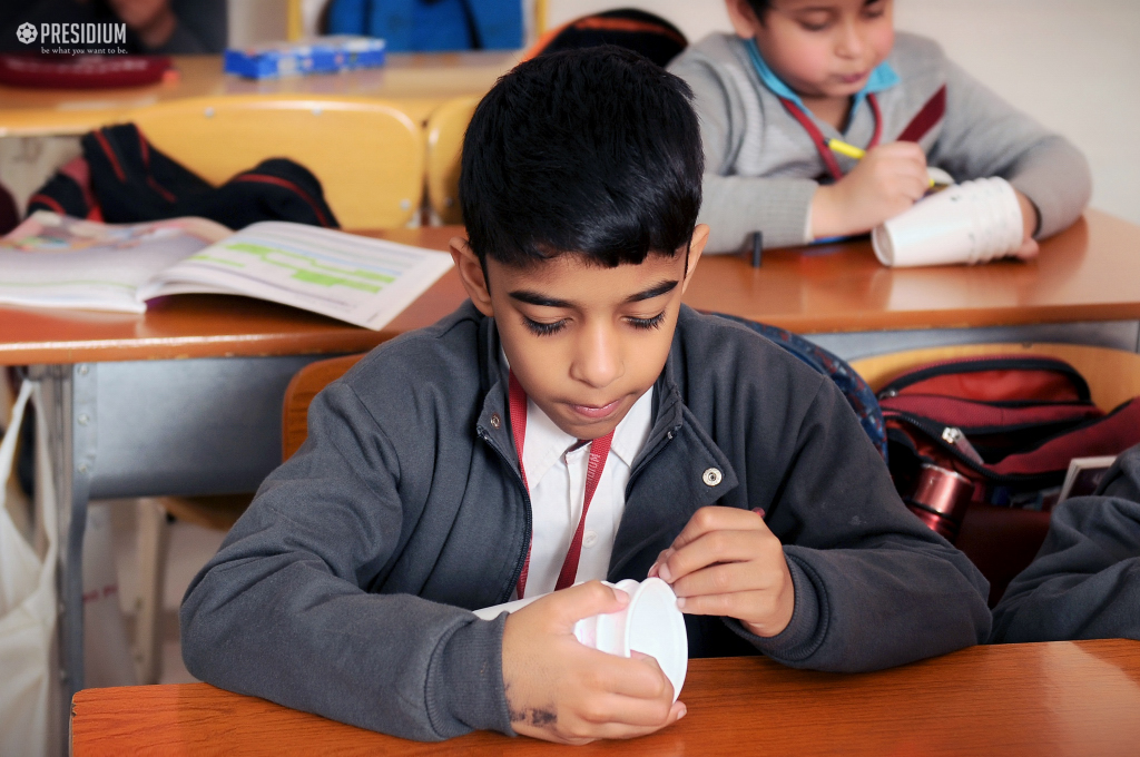 Presidium Rajnagar, PRESIDIANS LEARN ABOUT PLACE VALUE USING THERMOCOL GLASSES