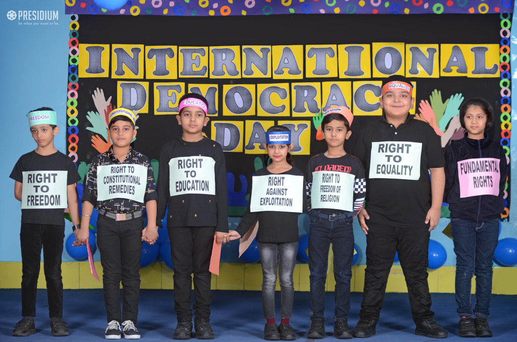 Presidium Vivek Vihar, STUDENTS SPREAD A STRONG MESSAGE ON INTERNATIONAL DEMOCRACY DAY