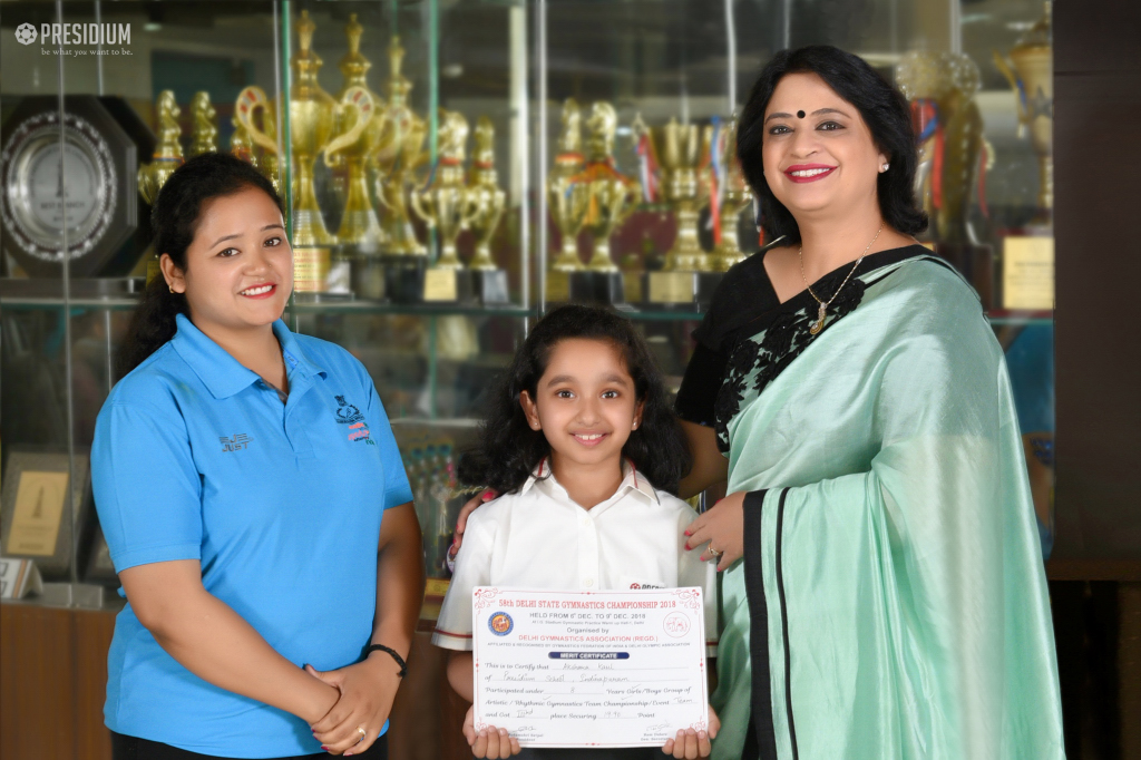 Presidium Indirapuram, PRESIDIANS SHINE AT 58TH DELHI GYMNASTICS CHAMPIONSHIP 