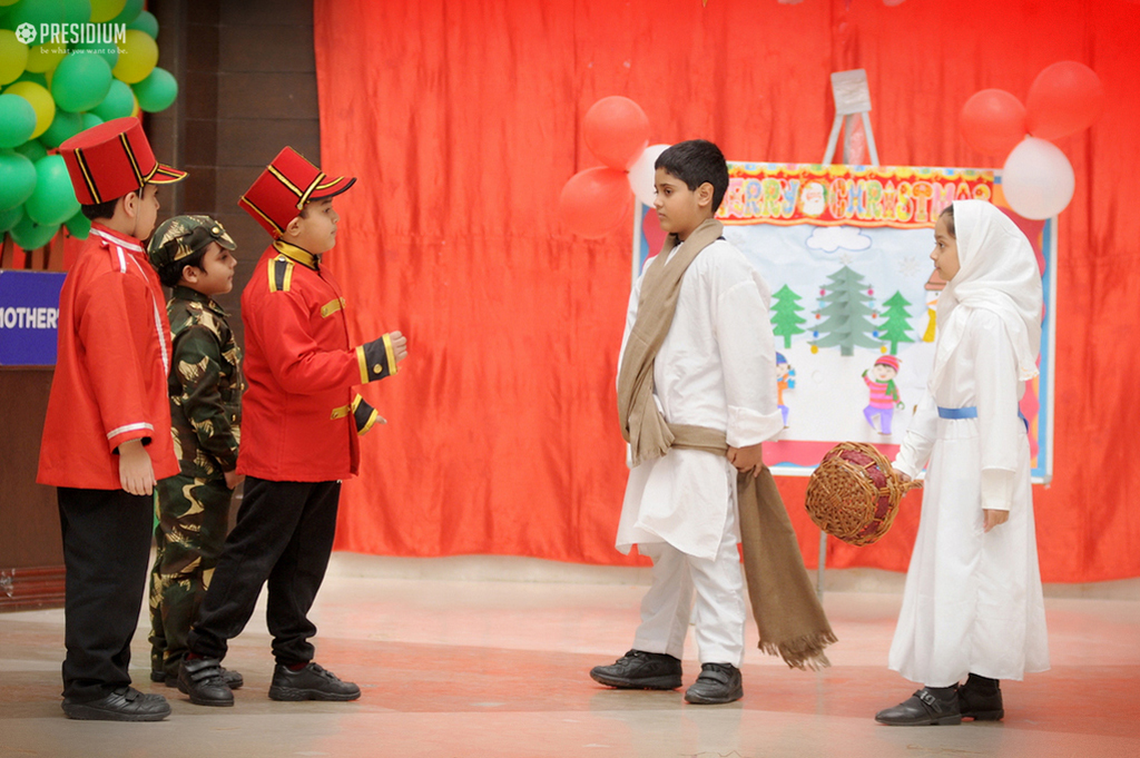 Presidium Indirapuram, ASSEMBLY ON CHRISTMAS TEACHES LITTLE PRESIDIANS TO CARE & SHARE