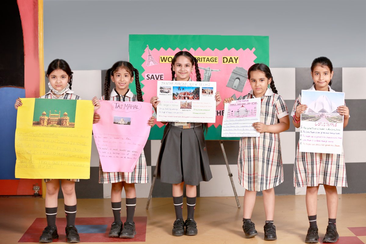 Presidium Vivek Vihar, AN INFORMATIVE ASSEMBLY ON WORLD HERITAGE DAY FOR OUR STUDENTS!