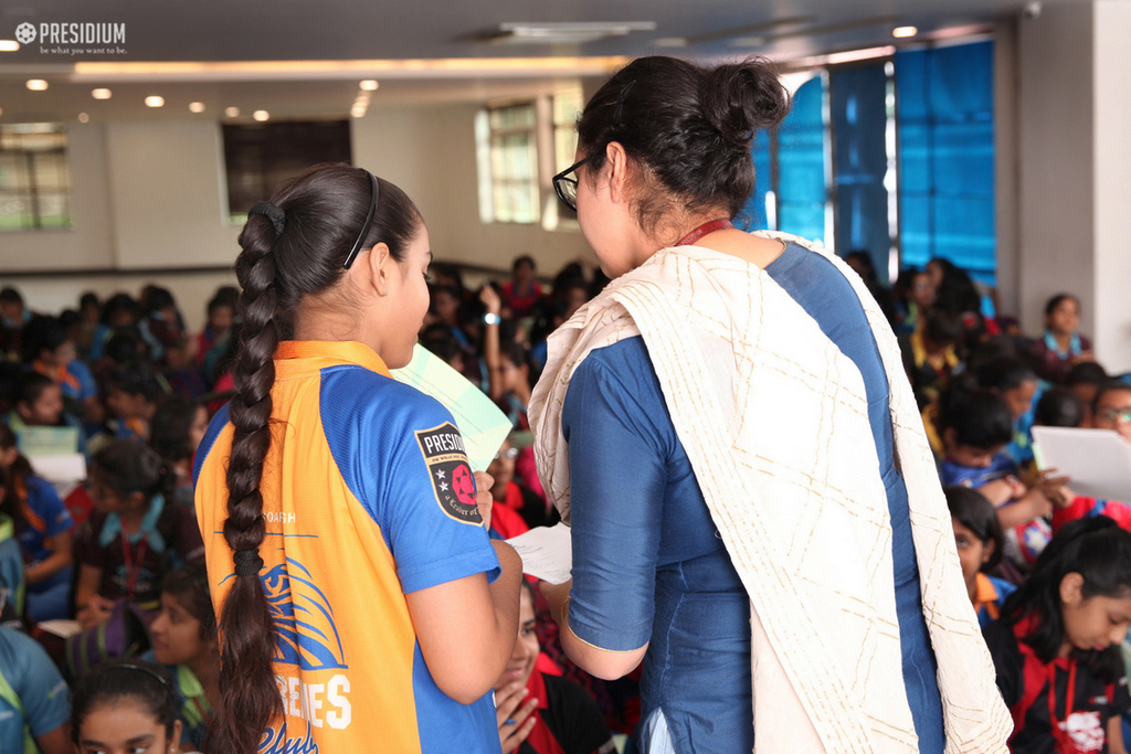 Presidium Gurgaon-57, PROUD TO BE A GIRL: WORKSHOP ON FEMALE HEALTH & HYGIENE