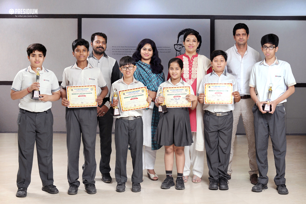 Presidium Indirapuram, PRESIDIANS WIN OVERALL CHAMPIONSHIP TROPHY AT DISTRICT CHESS MEET