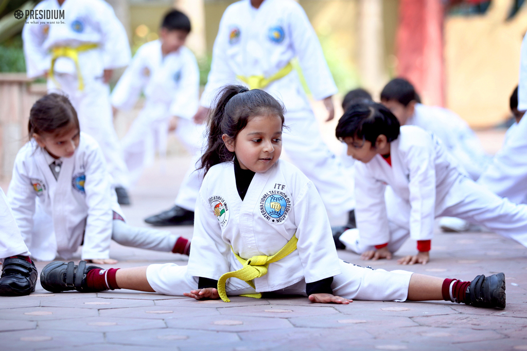 Presidium Dwarka-6, PRESIDIANS SHOWCASE THEIR TECHNIQUE AT TAEKWONDO BELT TEST EVENT!