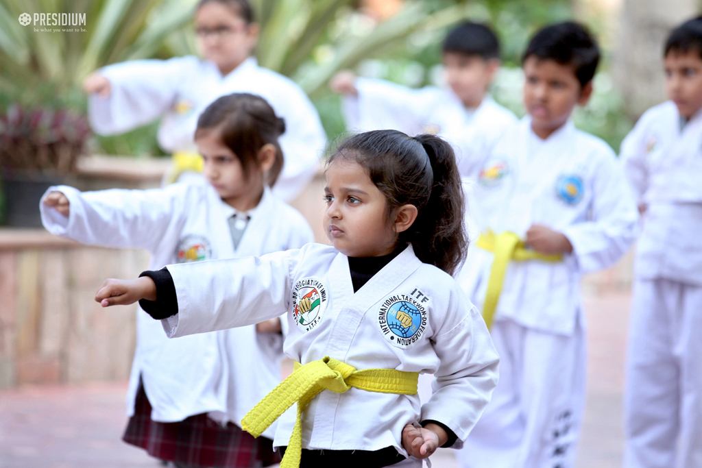 Presidium Dwarka-6, PRESIDIANS SHOWCASE THEIR TECHNIQUE AT TAEKWONDO BELT TEST EVENT!