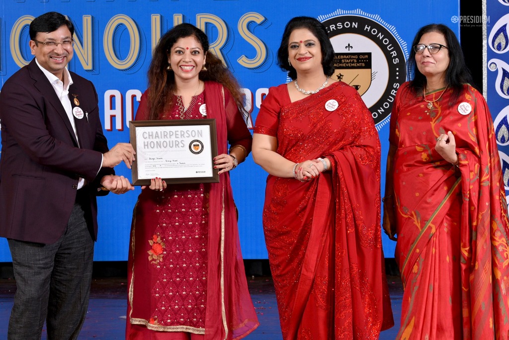 Presidium Gurgaon-57, MRS. SUDHA GUPTA MA’AM  ACKNOWLEDGES TEACHERS  AT CHAIRPERSON HONOURS