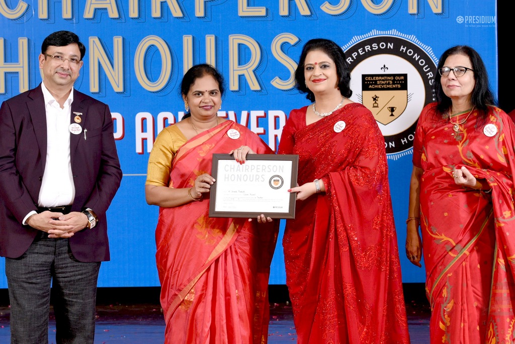 Presidium Gurgaon-57, MRS. SUDHA GUPTA MA’AM  ACKNOWLEDGES TEACHERS  AT CHAIRPERSON HONOURS