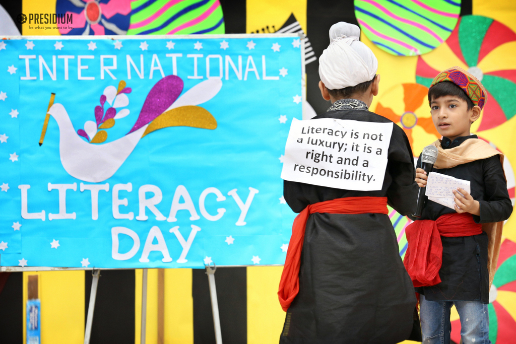 Presidium Indirapuram, WORLD LITERACY DAY: LET’S  PLEDGE TO LEND A ‘READING’ HAND!