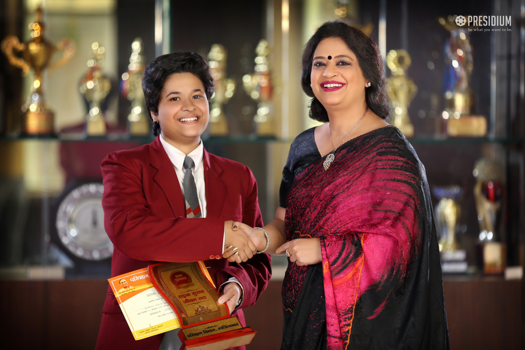 Presidium Indirapuram, VICTORIOUS STUDENTS SHARE THEIR WINNING MOMENTS WITH MRS. GUPTA