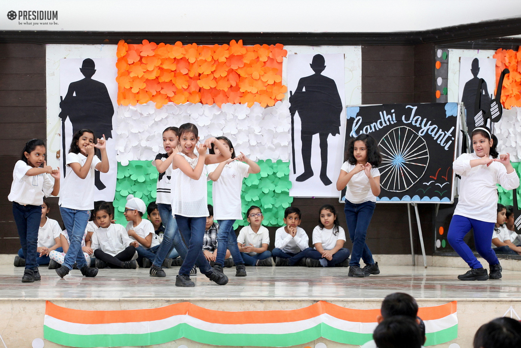 Presidium Indirapuram, YOUNG PRESIDIANS SALUTE 'BAPU' ON THE OCCASION OF GANDHI JAYANTI