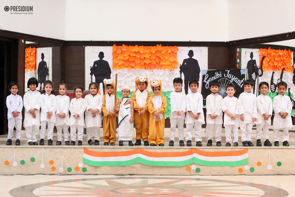 Presidium Indirapuram, YOUNG PRESIDIANS SALUTE 'BAPU' ON THE OCCASION OF GANDHI JAYANTI
