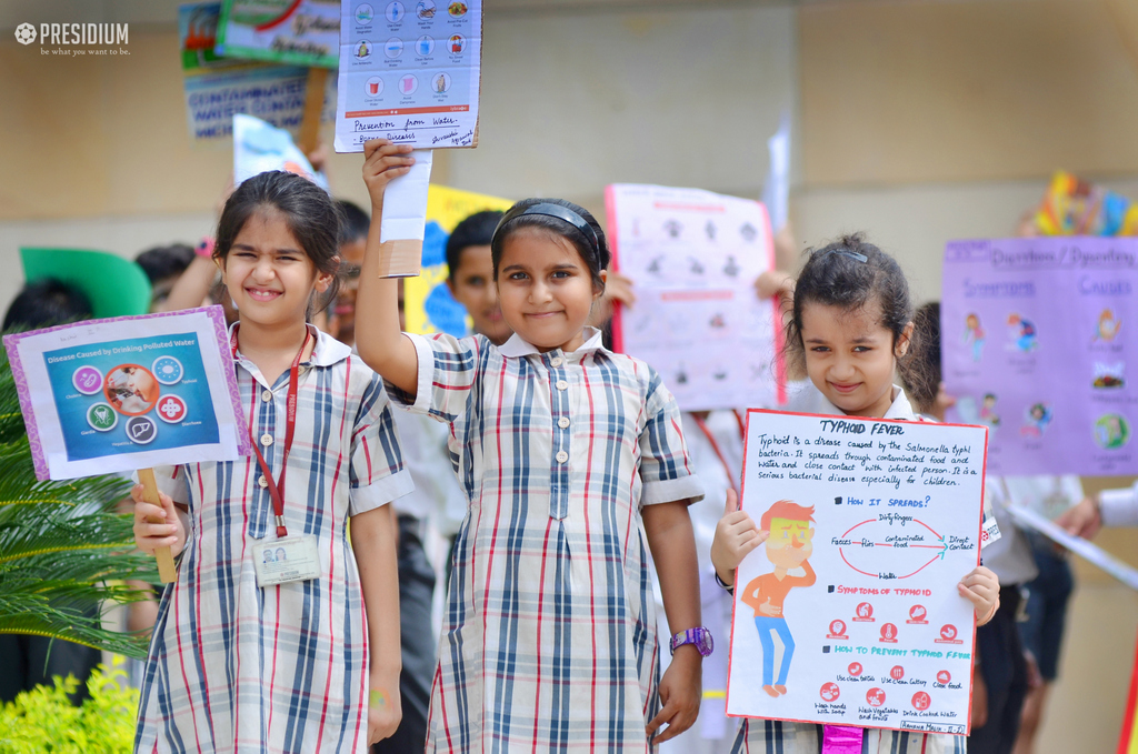 Presidium Indirapuram, PRESIDIANS CONDUCT AN AWARENESS RALLY ON WATERBORNE DISEASES