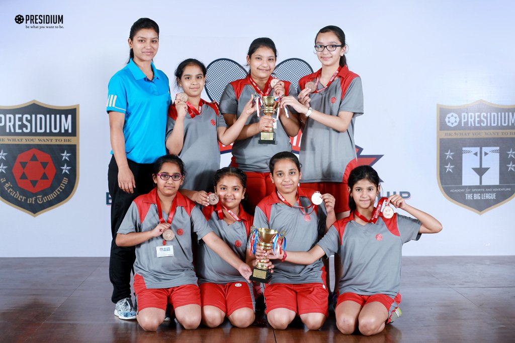 Presidium Gurgaon-57, BADMINTON TOURNAMENT: GIRL POWER LIFTS RUNNERS-UP TROPHY