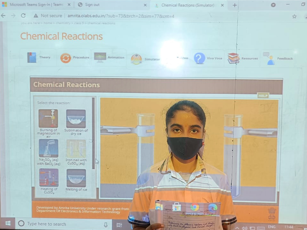 Presidium Rajnagar, PRESIDIANS STUDY ABOUT THE PHYSICAL & CHEMICAL CHANGE