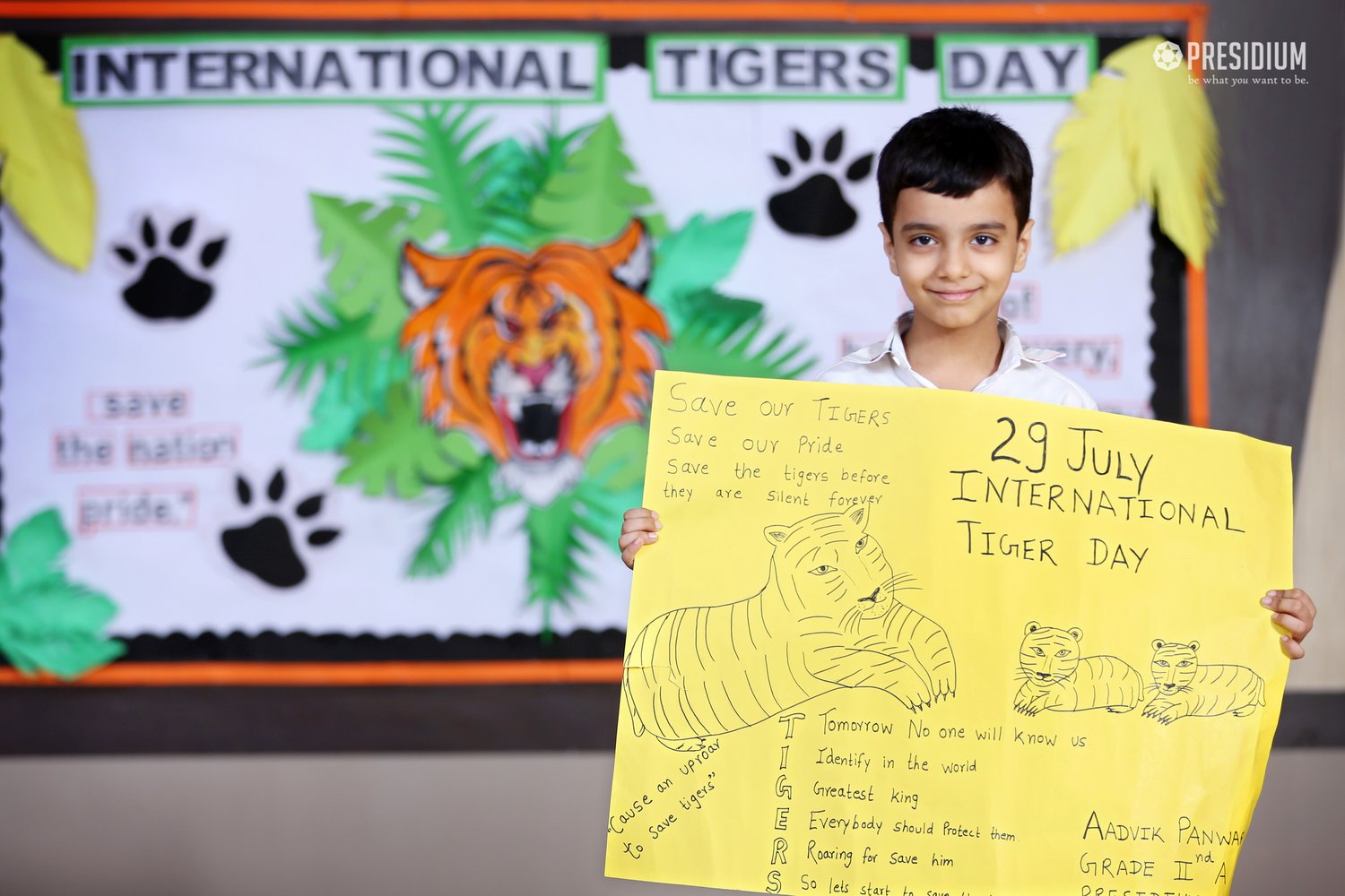 Presidium Noida-31, TOGETHER WE CAN SAVE THE TIGER FROM EXTINCTION