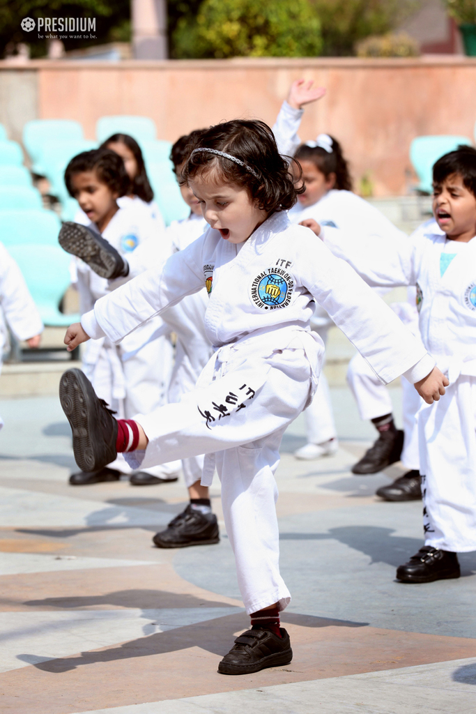 Presidium Dwarka-6, PRESIDIANS SHOWCASE THEIR TECHNIQUE AT TAEKWONDO BELT TEST EVENT!