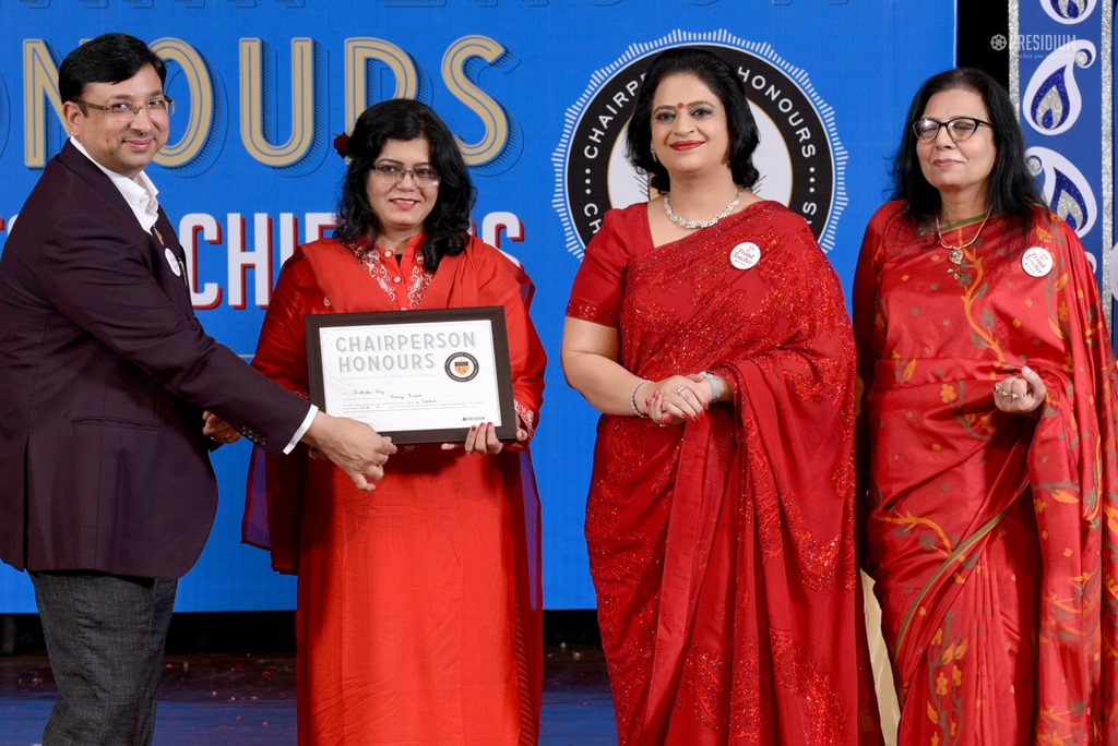 Presidium Gurgaon-57, MRS. SUDHA GUPTA MA’AM  ACKNOWLEDGES TEACHERS  AT CHAIRPERSON HONOURS