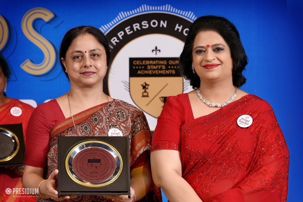 Presidium Gurgaon-57, MRS. SUDHA GUPTA MA’AM  ACKNOWLEDGES TEACHERS  AT CHAIRPERSON HONOURS