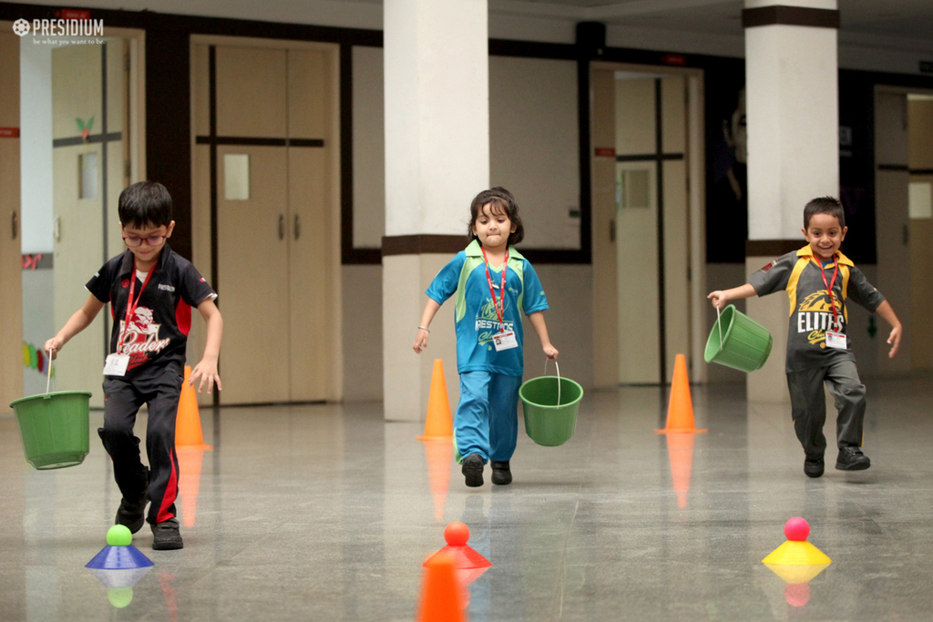 Presidium Gurgaon-57, SPORTS ACTIVITY:LITTLE LEADERS PARTICIPATE IN BALL & BUCKET RACE