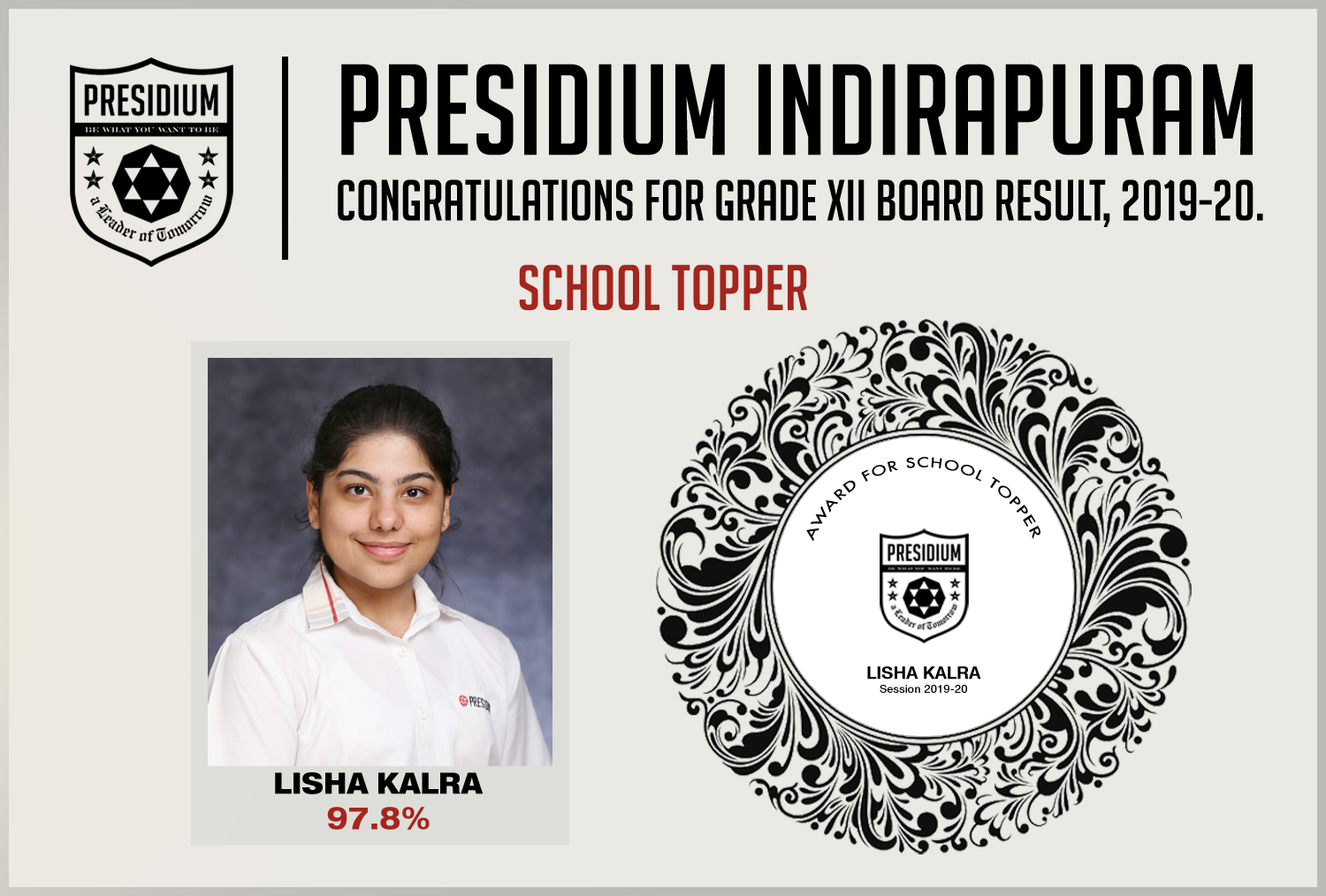 Presidium Indirapuram, PRESIDIANS OF CLASS 12TH DELIVER OUTSTANDING RESULTS IN BOARDS!