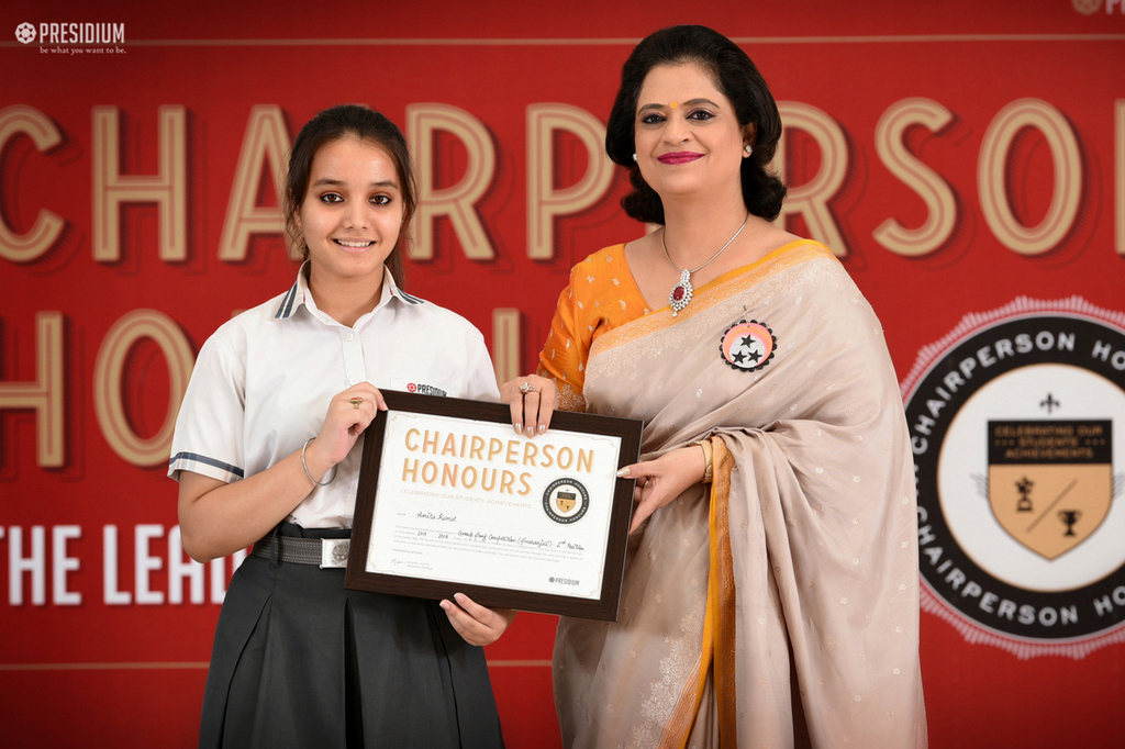 Presidium Indirapuram, SUDHA MA'AM HONOURS THE YOUNG ACHIEVERS OF PRESIDIUM INDIRAPURAM