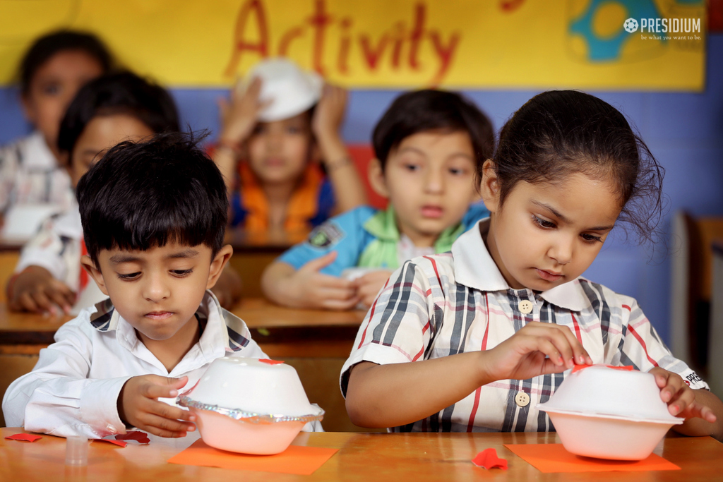 Presidium Dwarka-6, LITTLE MINDS OF PRESIDIUM LEARN TO MAKE RATTLES