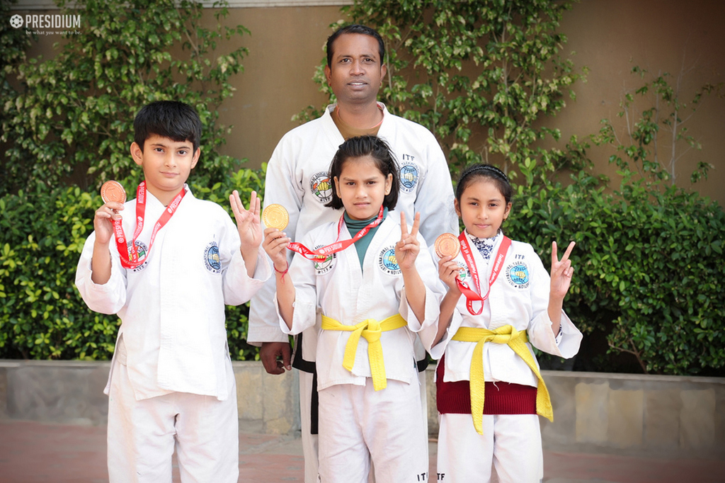 Presidium Gurgaon-57, DELHI STATE ITF TAEKWONDO FINALS: PRESIDIANS BRING HOME 40 MEDALS