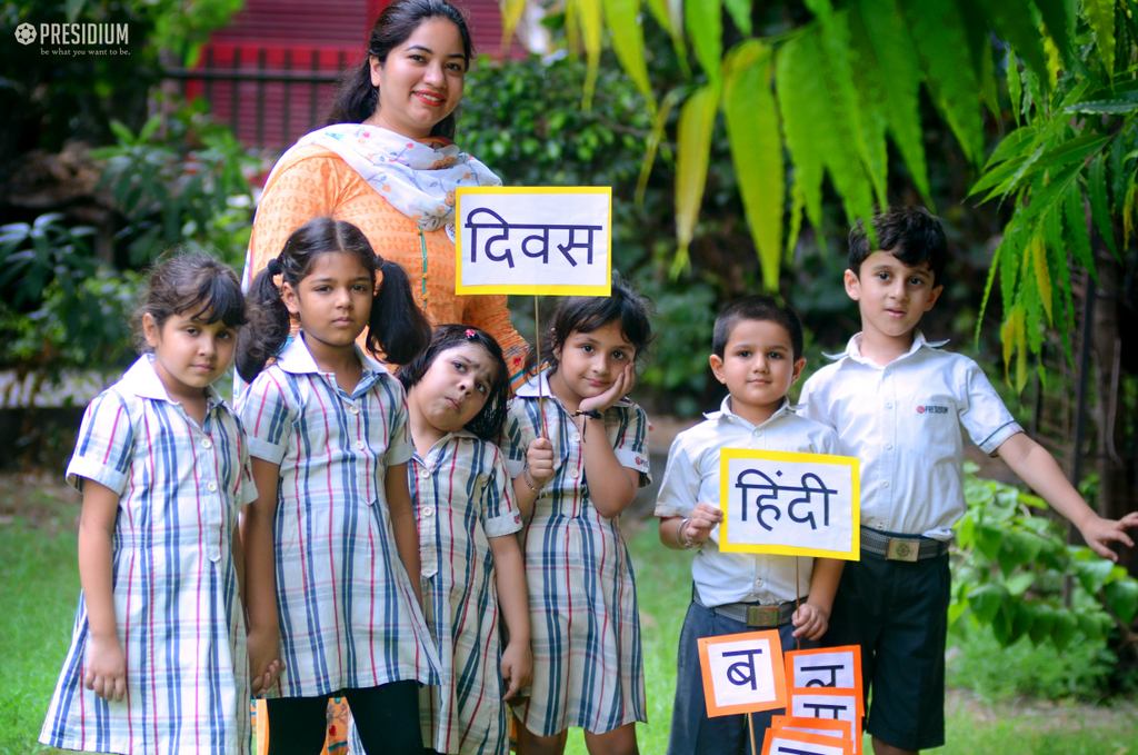 Presidium Vivek Vihar, हिंदी दिवस पर प्रेसीडीअंस ने लिया संस्कृति को जीवित रखने का प्रण