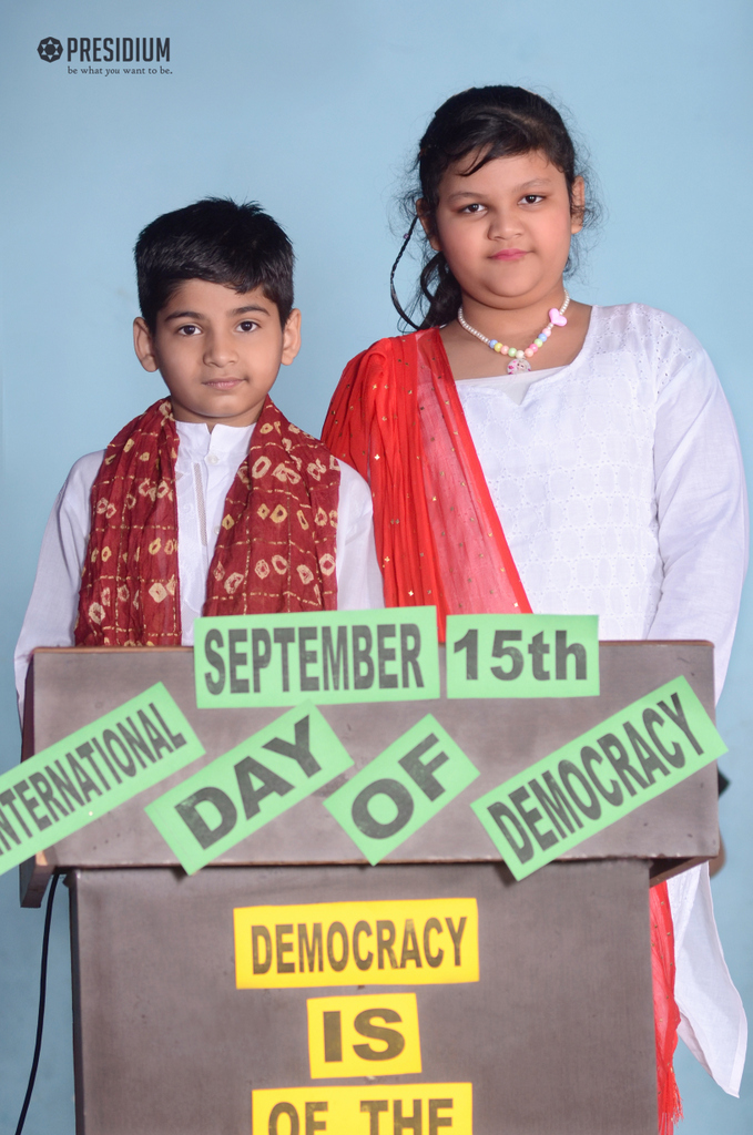 Presidium Vivek Vihar, STUDENTS SPREAD A STRONG MESSAGE ON INTERNATIONAL DEMOCRACY DAY