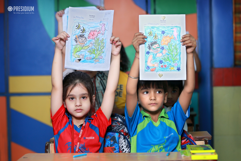 Presidium Vivek Vihar, ARTISTS EXPLORE THE WORLD UNDER WATER IN COLOURING COMPETITION