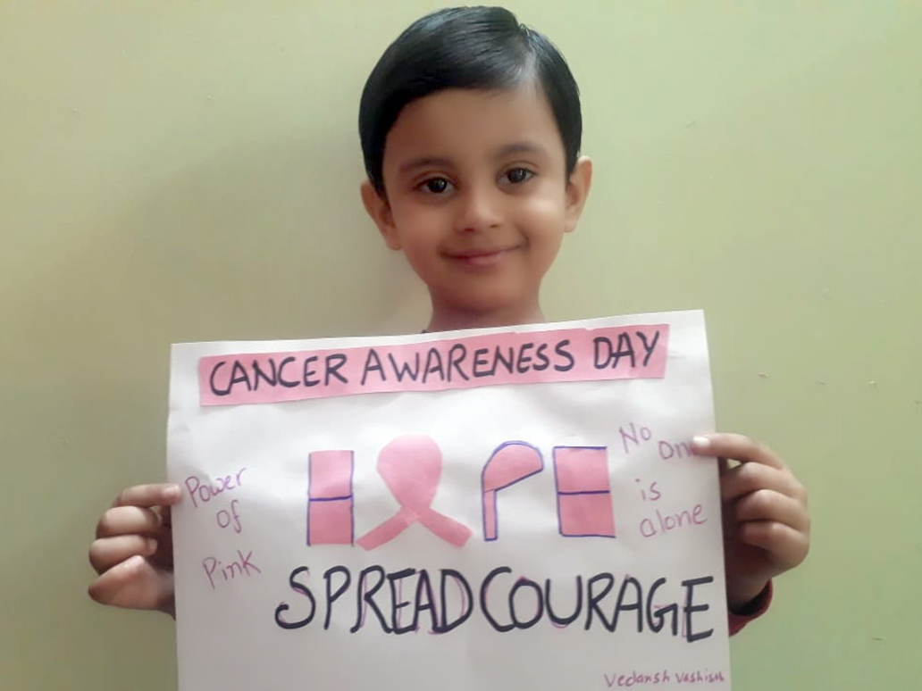 Presidium Rajnagar, STUDENTS PROMOTE CANCER AWARENESS WITH POSTER MAKING