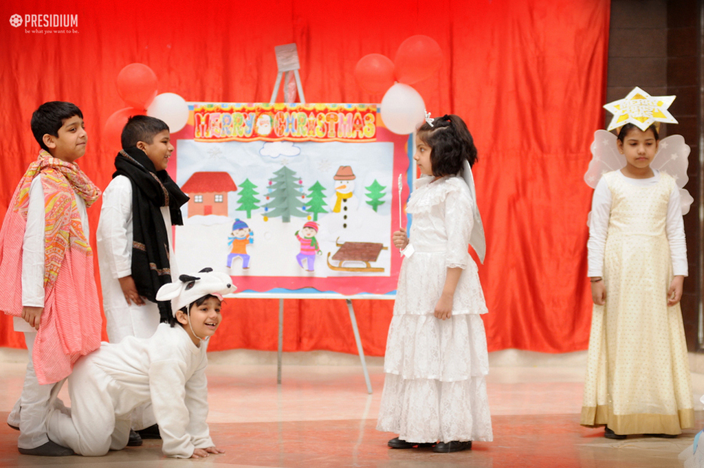 Presidium Indirapuram, ASSEMBLY ON CHRISTMAS TEACHES LITTLE PRESIDIANS TO CARE & SHARE