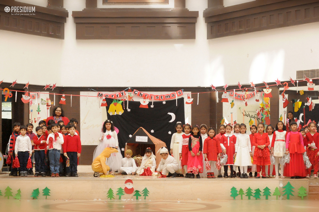 Presidium Indirapuram, ASSEMBLY ON CHRISTMAS TEACHES LITTLE PRESIDIANS TO CARE & SHARE