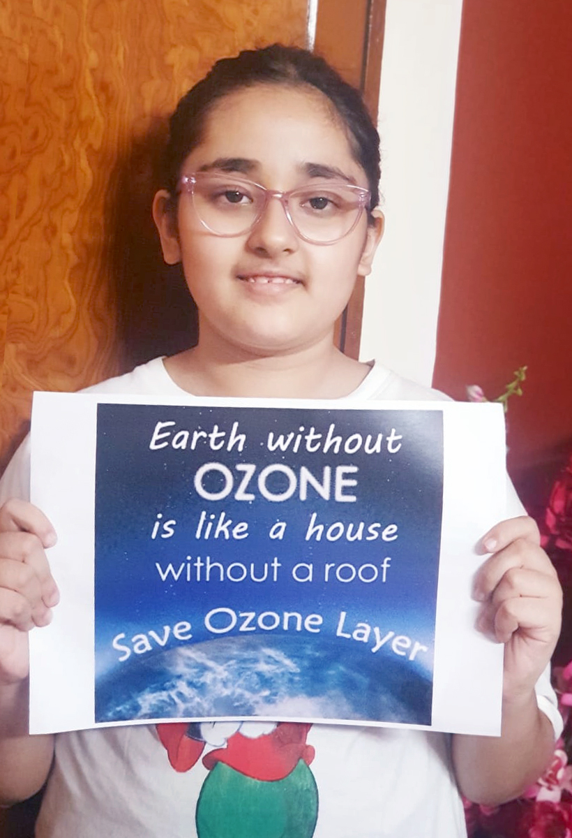 Presidium Punjabi Bagh, OZONE DAY: STUDENTS PLEDGE TO FOLLOW THE MONTREAL PROTOCOL