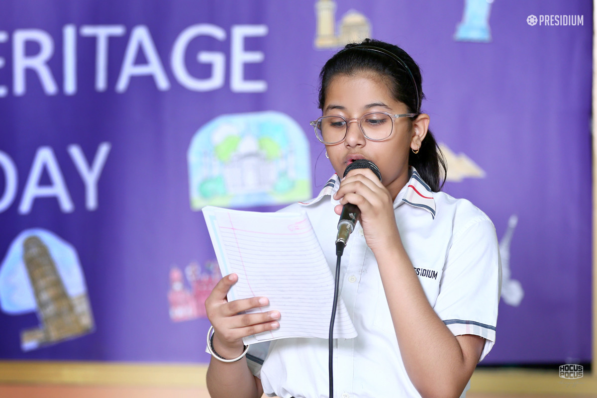 Presidium Pitampura, STUDENTS OBSERVE WORLD HERITAGE DAY WITH SPECIAL ASSEMBLY 